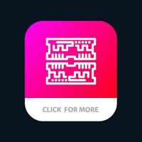 botón de la aplicación móvil de la computadora del componente de tarjetas versión de línea de android e ios vector