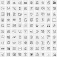 Set of 100 Creative Business Line Icons vector