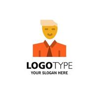 Man User Student Teacher Avatar Business Logo Template Flat Color vector