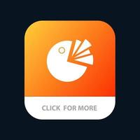 diagrama de presentación de gráfico circular botón de aplicación móvil versión de glifo de android e ios vector