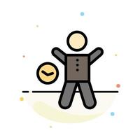 Exercise Gym Time Health Man Abstract Flat Color Icon Template vector