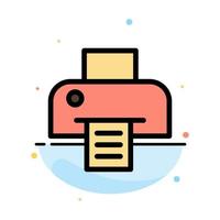 Printer Printing Print Abstract Flat Color Icon Template vector