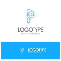 Measuring Accuracy Measure Small Tiny Blue outLine Logo with place for tagline vector