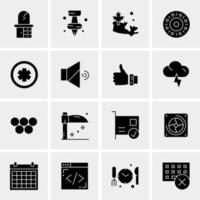 16 iconos de negocios universales vector ilustración de icono creativo para usar en proyectos relacionados con la web y dispositivos móviles