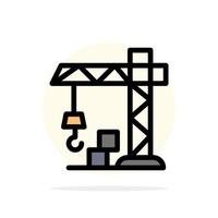 Architecture Construction Crane Abstract Circle Background Flat color Icon vector