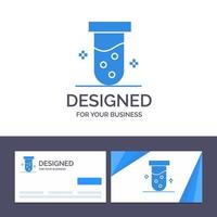 Creative Business Card and Logo template Tube Lab Test Biochemistry Vector Illustration