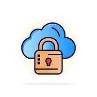 Cloud Network Lock Locked Abstract Circle Background Flat color Icon vector