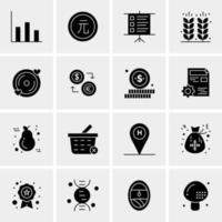 16 iconos de negocios universales vector ilustración de icono creativo para usar en proyectos relacionados con la web y dispositivos móviles