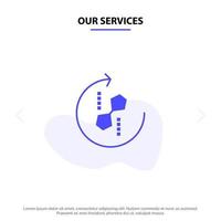 Our Services Puzzle Repeat Recycle Puzzle Joint Solid Glyph Icon Web card Template vector