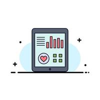 monitoreo de salud pulso cardíaco informe del paciente vector de icono de color plano