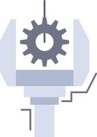 Automation industry machine production robotics Flat Color Icon Vector