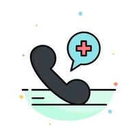 Mobile Phone Medical Hospital Abstract Flat Color Icon Template vector