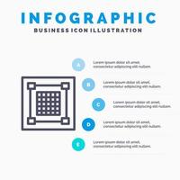 Creative Design Designer Graphic Grid Line icon with 5 steps presentation infographics Background vector