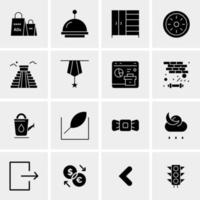 16 iconos de negocios universales vector ilustración de icono creativo para usar en proyectos relacionados con la web y dispositivos móviles