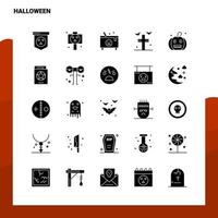 25 conjunto de iconos de halloween plantilla de ilustración de vector de icono de glifo sólido para ideas web y móviles para empresa comercial