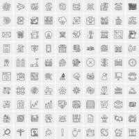 conjunto de 100 iconos de línea de negocios creativos vector