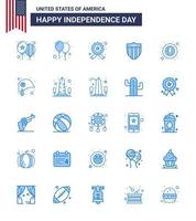 Happy Independence Day Pack of 25 Blues Signs and Symbols for head eagle american celebration american Editable USA Day Vector Design Elements