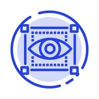 Visual View Sketching Eye Blue Dotted Line Line Icon vector