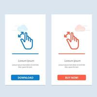 Expand Gestures Interface Magnification Touch  Blue and Red Download and Buy Now web Widget Card Template vector