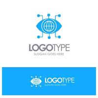 Data Manager Technology Vision Blue Solid Logo with place for tagline vector