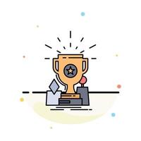 Achievement award cup prize trophy Flat Color Icon Vector