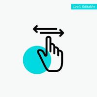 Finger Gestures Hand Left Right turquoise highlight circle point Vector icon