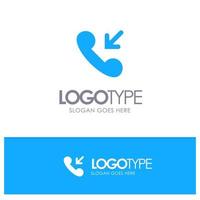 Answer Call Incoming Blue Solid Logo with place for tagline vector