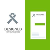 Ribbon Aids Health Medical Grey Logo Design and Business Card Template vector