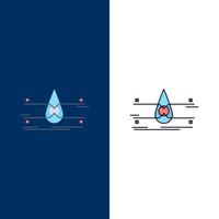 water Monitoring Clean Safety smart city Flat Color Icon Vector