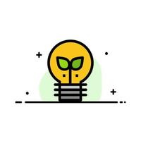 Eco Idea Lamp Light  Business Flat Line Filled Icon Vector Banner Template