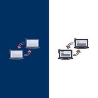 Computer connection link network sync Flat Color Icon Vector