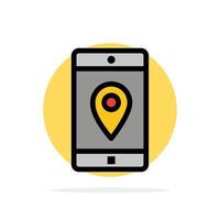 Application Mobile Mobile Application Location Map Abstract Circle Background Flat color Icon vector