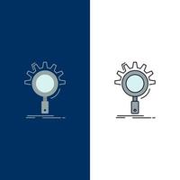 seo search optimization process setting Flat Color Icon Vector