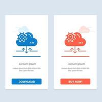 configuración de nube flecha de engranaje azul y rojo descargar y comprar ahora plantilla de tarjeta de widget web vector