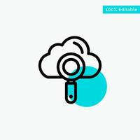 Cloud Computing Search Find turquoise highlight circle point Vector icon