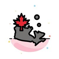 Map Canada Leaf Abstract Flat Color Icon Template vector