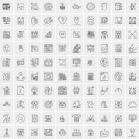 Set of 100 Creative Business Line Icons vector