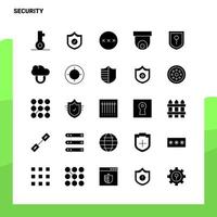 25 conjunto de iconos de seguridad plantilla de ilustración de vector de icono de glifo sólido para ideas web y móviles para empresa comercial