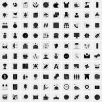 Set of 100 Universal Solid Icons vector