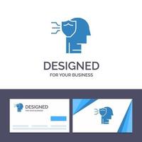 Creative Business Card and Logo template Personal Protection Security Shield Vector Illustration