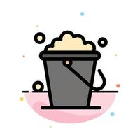 Bucket Cleaning Floor Home Abstract Flat Color Icon Template vector