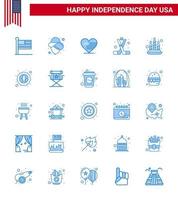 25 Blue Signs for USA Independence Day fire america love american ice hockey Editable USA Day Vector Design Elements