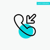 Answer Call Incoming turquoise highlight circle point Vector icon