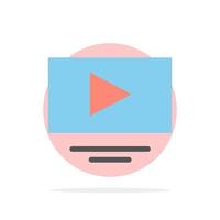 Video Play YouTube Abstract Circle Background Flat color Icon vector