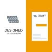 Roof Tile Top Construction Grey Logo Design and Business Card Template vector