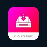 Inbox Box Cabinet Document Empty Project  Mobile App Button Android and IOS Glyph Version vector