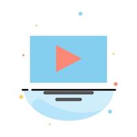 Video Play YouTube Abstract Flat Color Icon Template vector