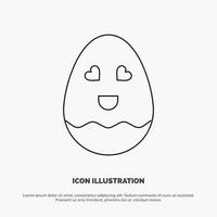 Egg Happy Easter Line Icon Vector