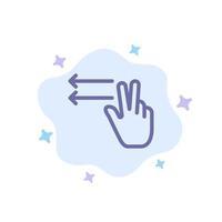 Fingers Gesture Lefts Blue Icon on Abstract Cloud Background vector