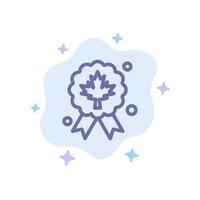 Leaf Award Badge Quality Blue Icon on Abstract Cloud Background vector